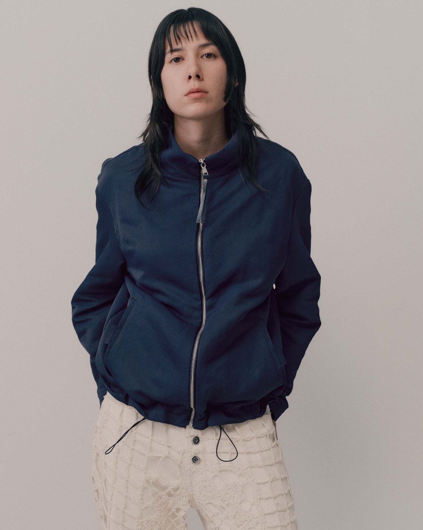 THE ZIP UP JACKET - NAVY