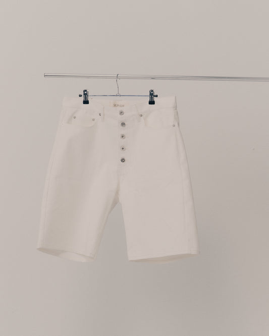 CORE DENIM SHORTS - WHITE