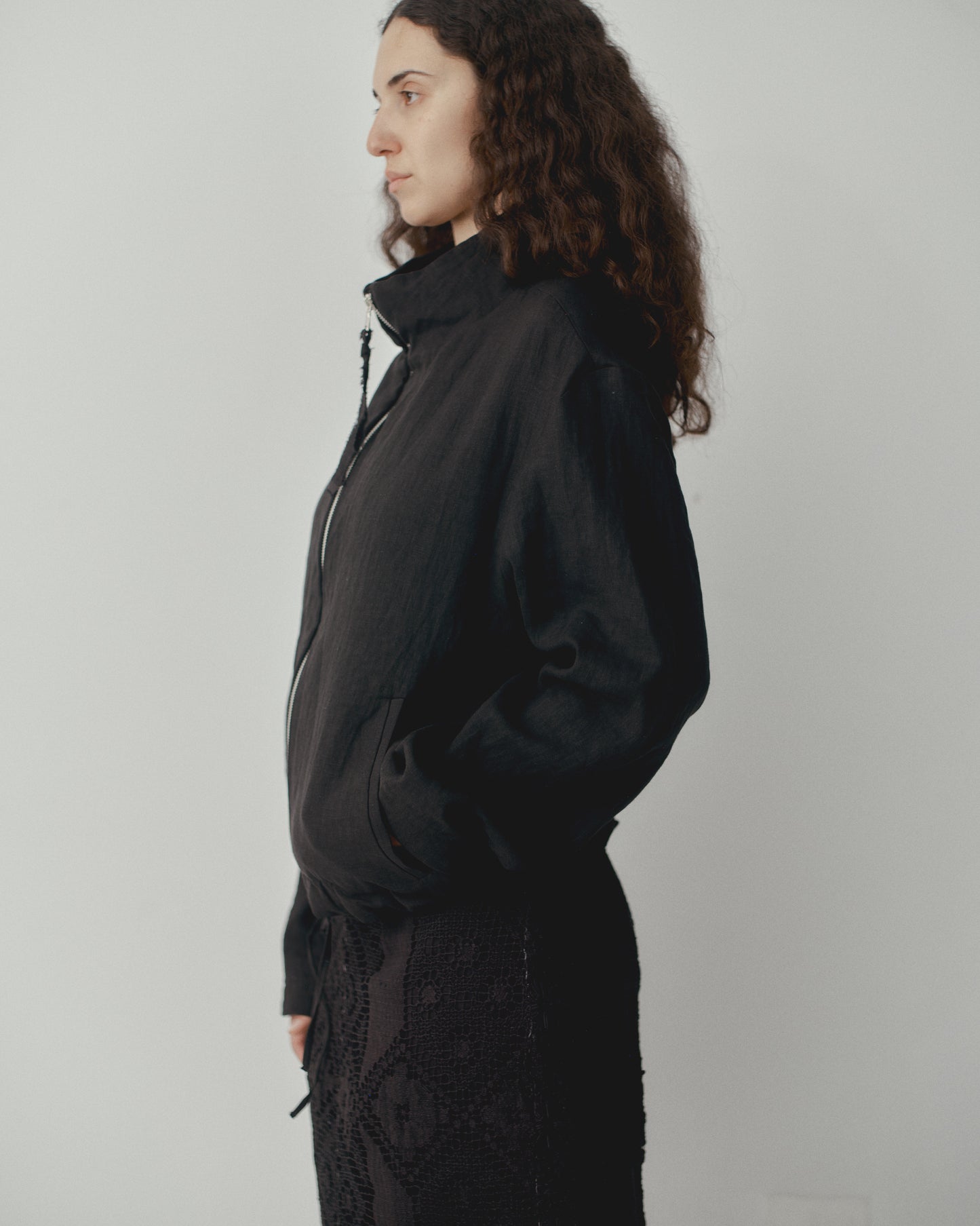 ZIP UP JACKET - BLACK