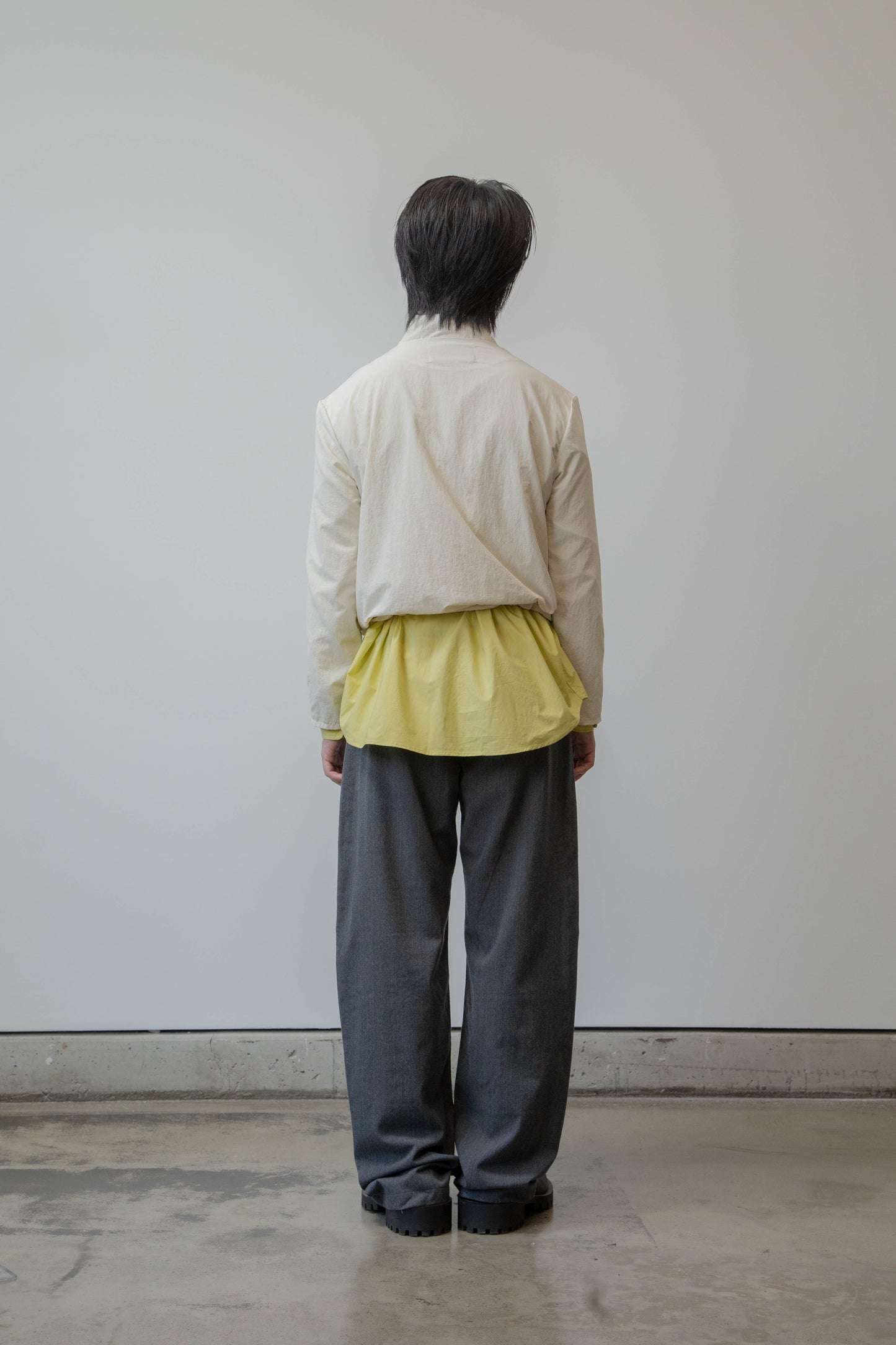 WOOL CURVE TROUSER - CHARCOAL