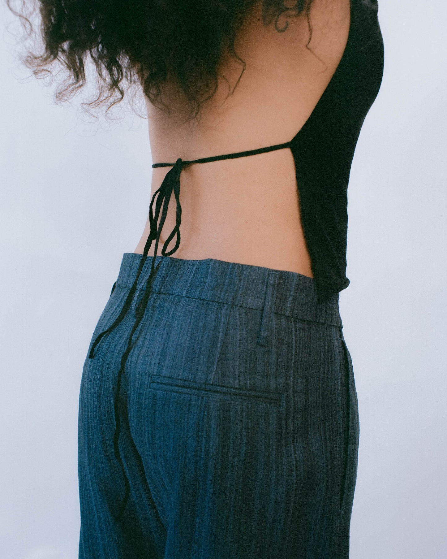 THE TIE BACK TOP - LINEN KNIT
