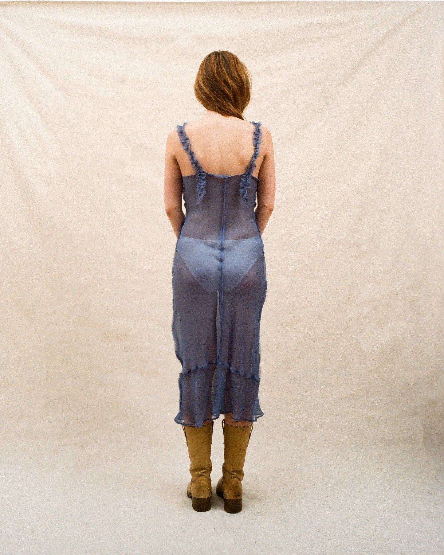 BLUE CHIFFON SLIP