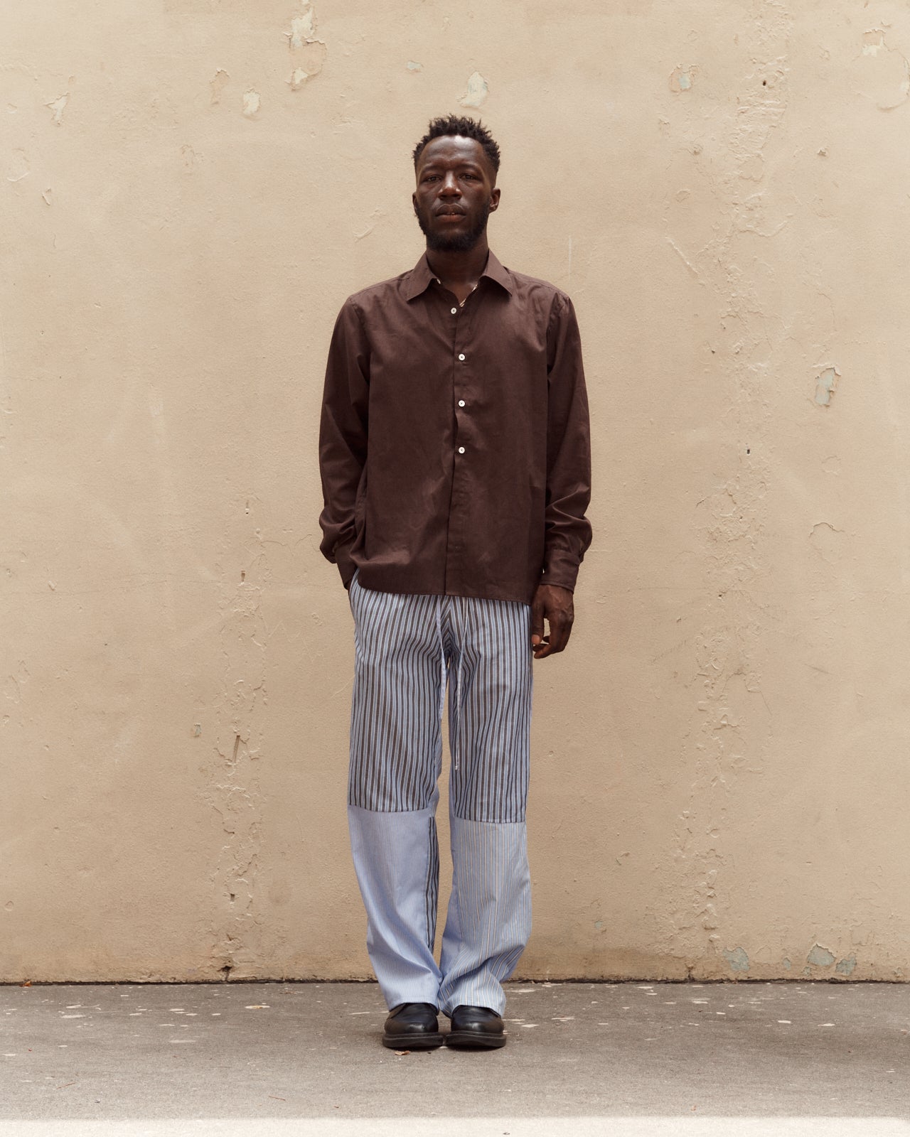 PINSTRIPE PATCHWORK PANT