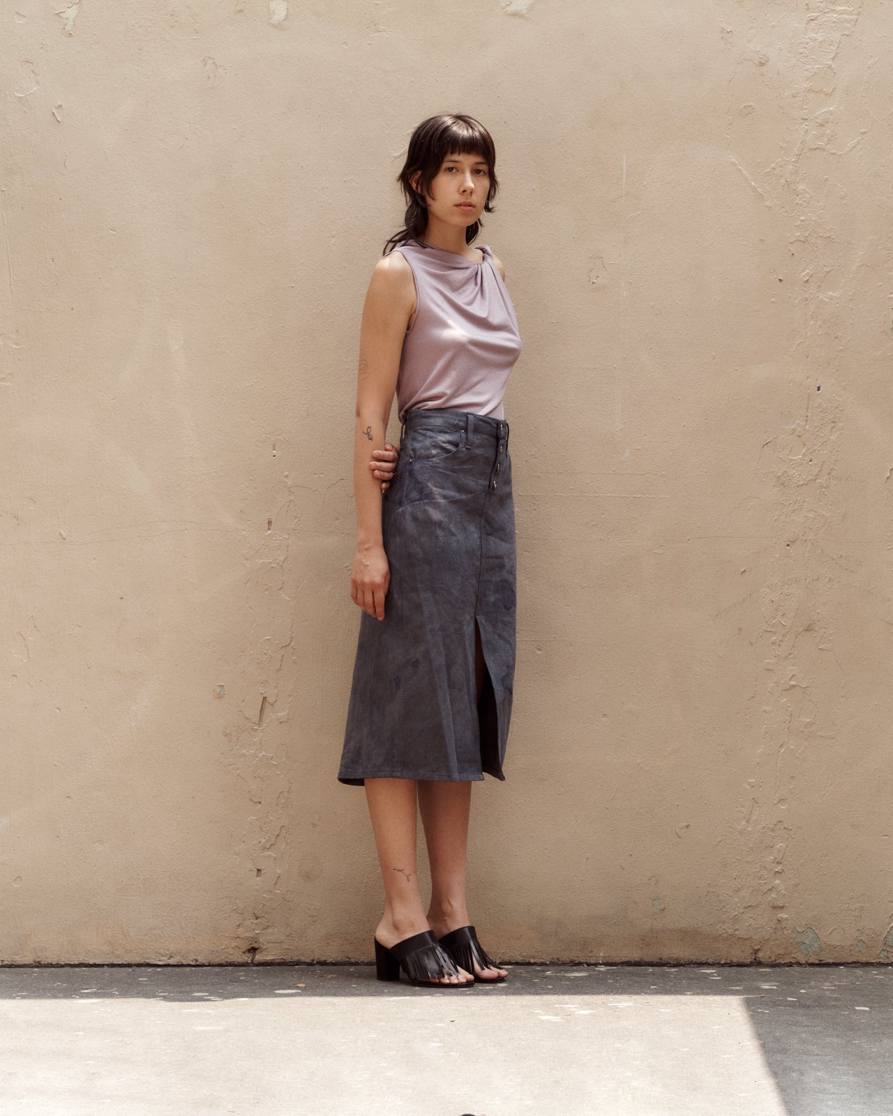 LOGWOOD CORE DENIM SKIRT