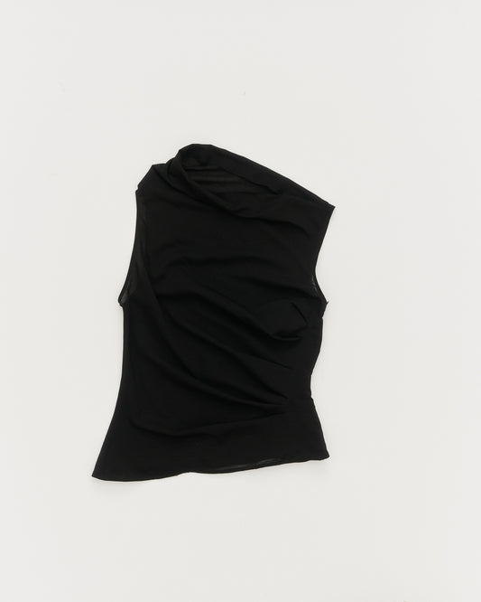 THE PLEAT BLOUSE - BLACK
