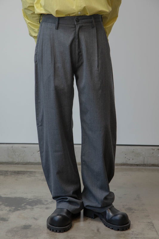 WOOL CURVE TROUSER - CHARCOAL