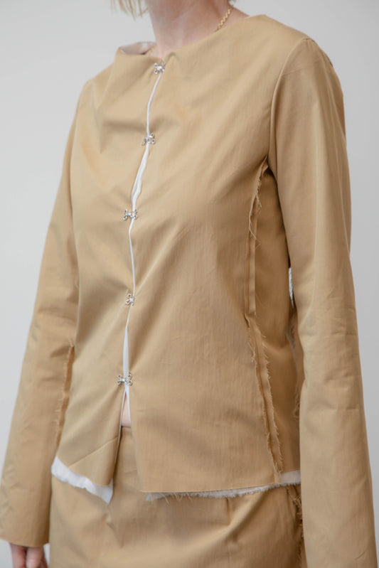 RAW EDGE BLAZER - KHAKI