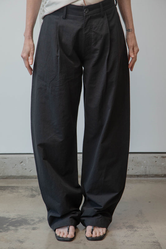 HEMP CURVE TROUSER - BLACK