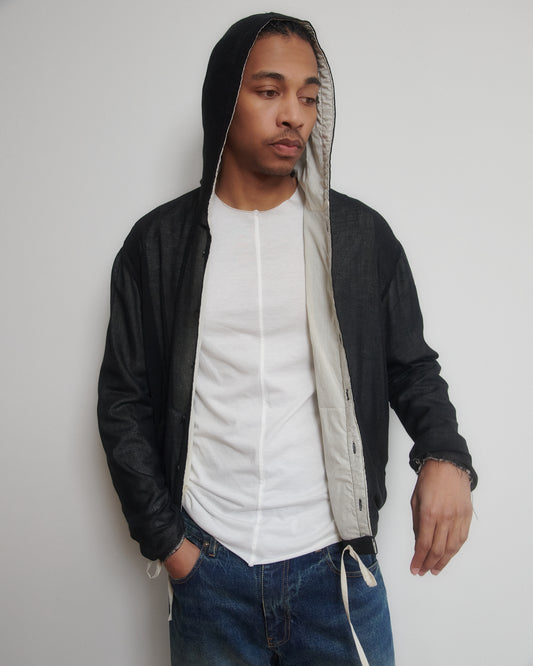 *PRE-ORDER* THE HOODED SHIRT - BLACK