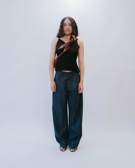 THE CURVE TROUSER - RAW SILK